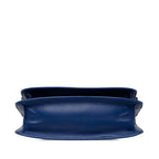 Chanel Quilted CC Logo Chain Shoulder Bag Blue Caviar Leather — view 3