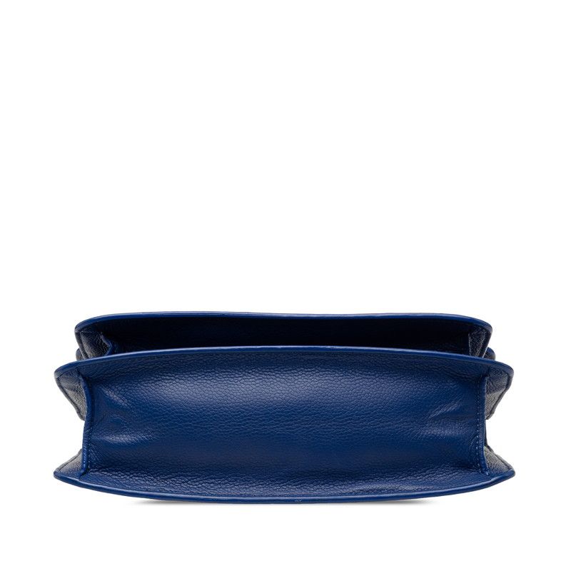Chanel Quilted CC Logo Chain Shoulder Bag Blue Caviar Leather — view 3