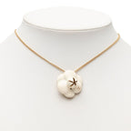 Chanel Camellia CC Logo Necklace Gold White Plated — view 6