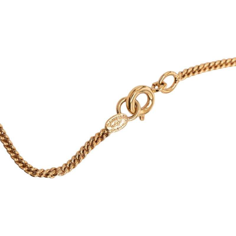 Chanel Camellia CC Logo Necklace Gold White Plated — view 4