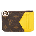 Louis Vuitton Monogram Card Holder Romy Case Jaune Yellow Brown Leather