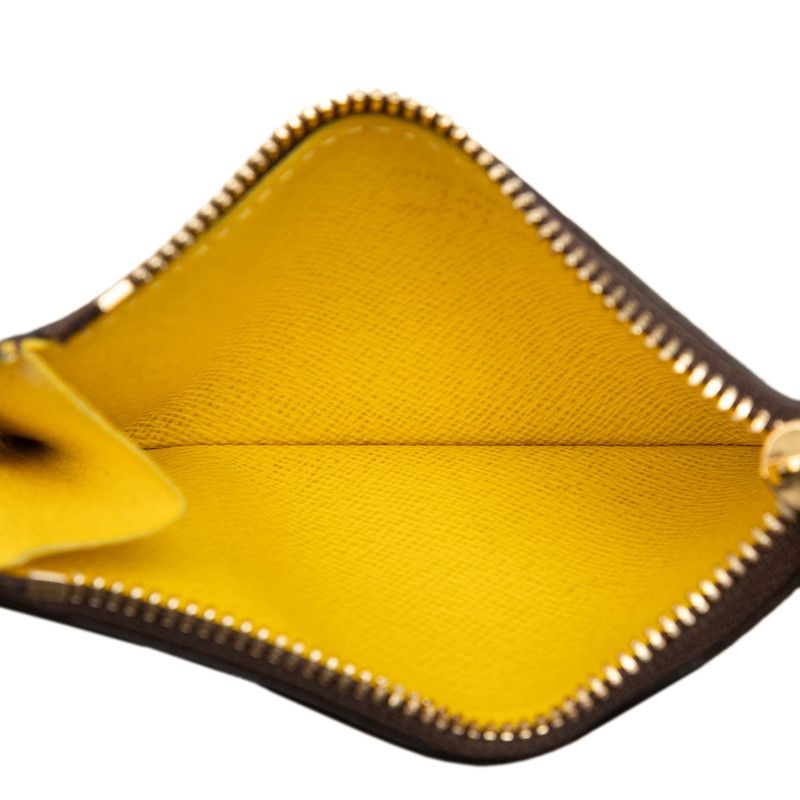 Louis Vuitton Monogram Card Holder Romy Case Jaune Yellow Brown Leather — view 4