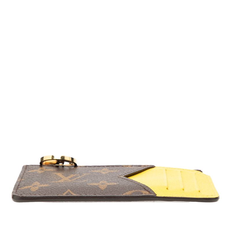 Louis Vuitton Monogram Card Holder Romy Case Jaune Yellow Brown Leather — view 3