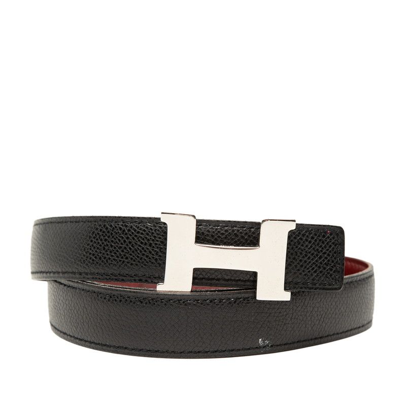 Hermes Constance Belt 80 Black Red Courchevel