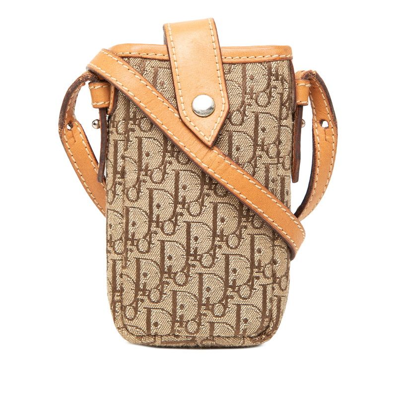 Dior Oblique Trotter Mini Shoulder Bag Brown Canvas Leather