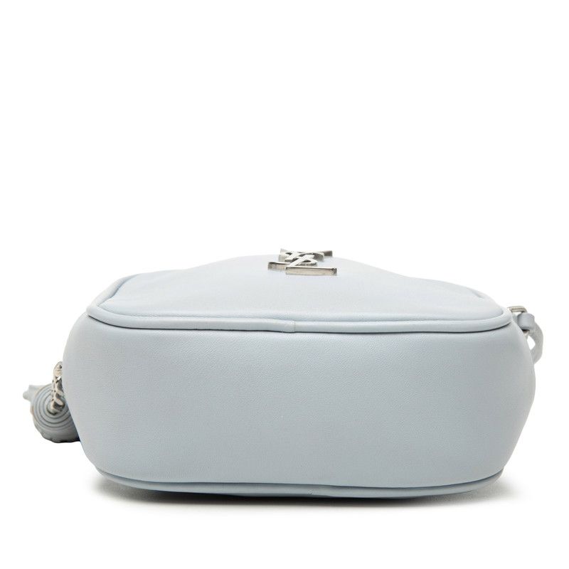 Saint Laurent YSL Logo Bloga Tassel Mini Shoulder Bag Blue Leather — view 3