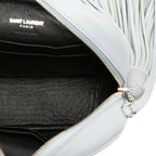 Saint Laurent YSL Logo Bloga Tassel Mini Shoulder Bag Blue Leather — view 4