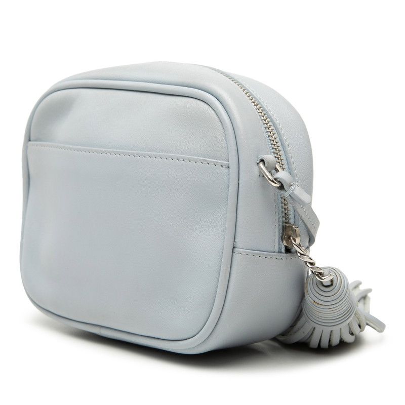 Saint Laurent YSL Logo Bloga Tassel Mini Shoulder Bag Blue Leather — view 2