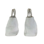Bottega Veneta White Silver Leather Tote — view 8