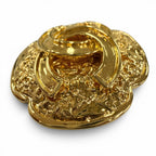 Chanel Vintage CC Logo Flower Brooch Gold — view 2
