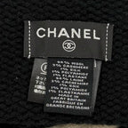 Chanel Wool Cashmere Blend CC Logo Knit Cap Beanie Hat Black Beige — view 7