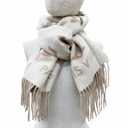 Louis Vuitton Scarf Reykjavik Cashmere 100% Monogram with Fringe Beige — view 4