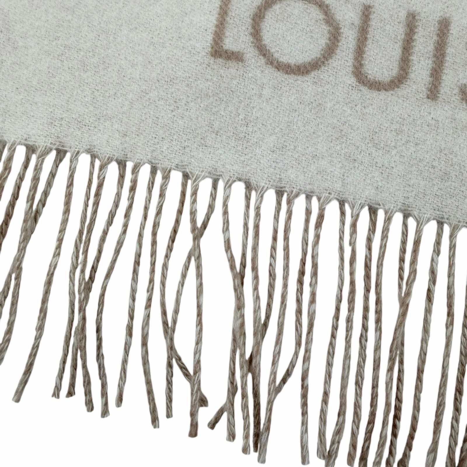 Louis Vuitton Scarf Reykjavik Cashmere 100% Monogram with Fringe Beige — view 6