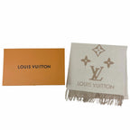 Louis Vuitton Scarf Reykjavik Cashmere 100% Monogram with Fringe Beige — view 2