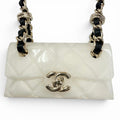 Chanel 23c Quilted Bag Motif CC Logo Chain Necklace Ivory