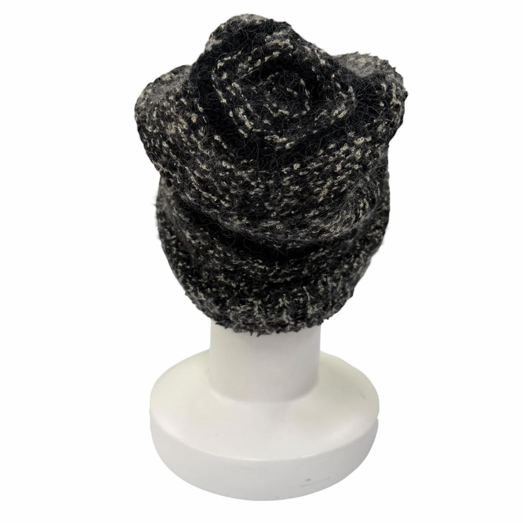 Chanel Cashmere Silk Mohair Blend CC Logo Knit Cap Black 2 — view 5
