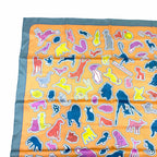 Hermes Carre Double Caracteristick Detail Silk 100% Scarf Multi — view 7