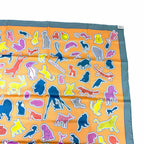 Hermes Carre Double Caracteristick Detail Silk 100% Scarf Multi — view 8