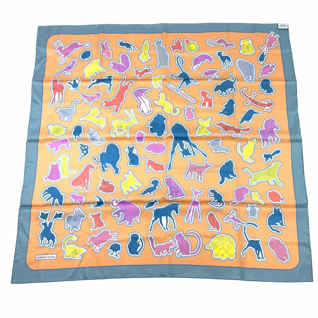Hermes Carre Double Caracteristick Detail Silk 100% Scarf Multi — view 2