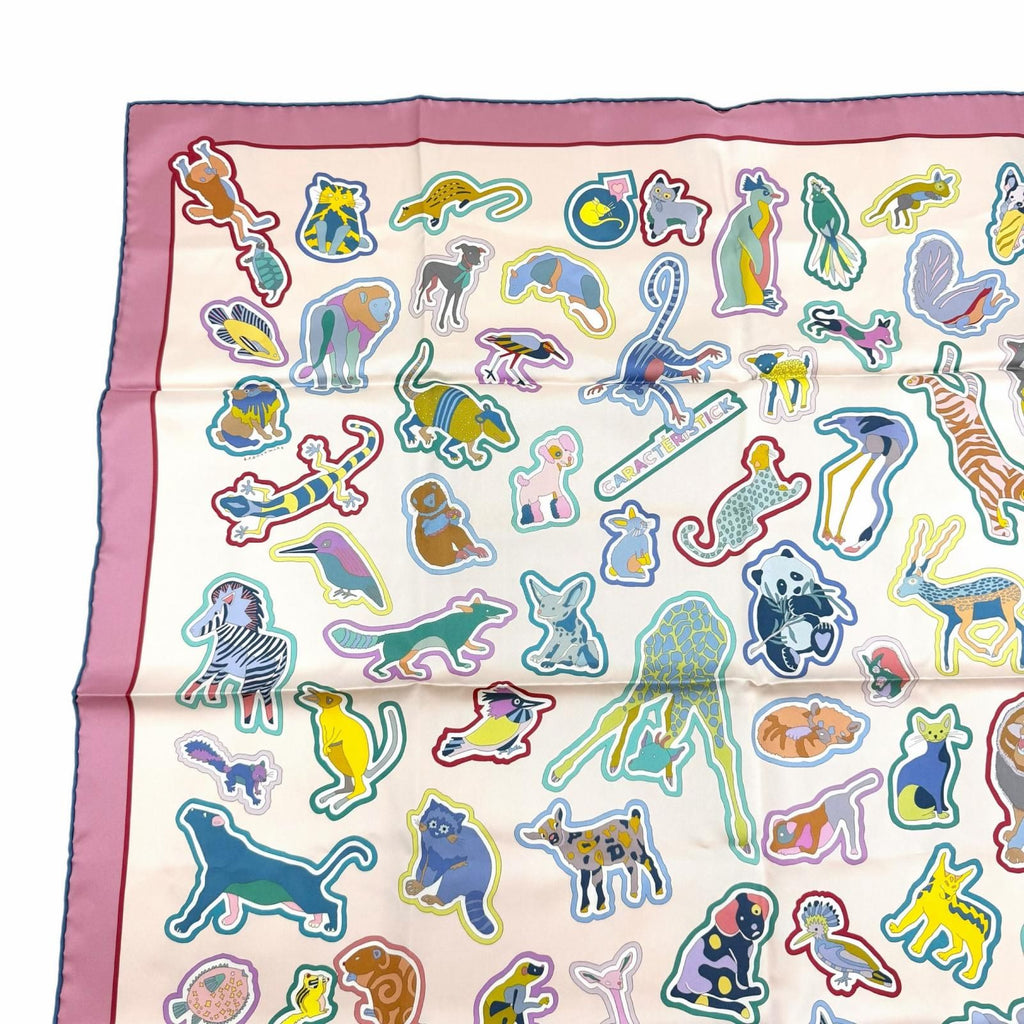 Hermes Carre Double Caracteristick Detail Silk 100% Scarf Multi — view 3