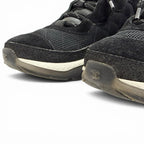 Chanel CC Logo Quilted Sole Suede Leather Sneakers Black White — view 6