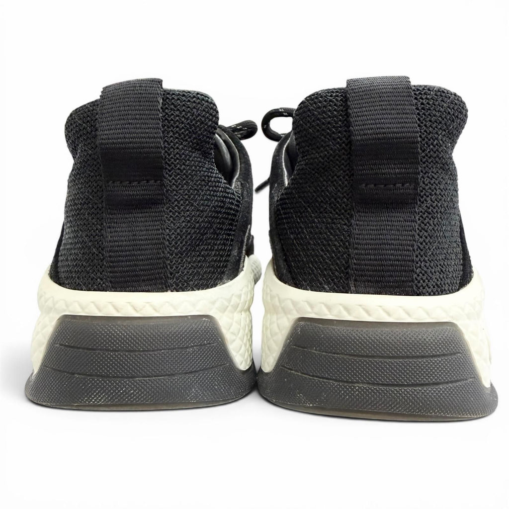 Chanel CC Logo Quilted Sole Suede Leather Sneakers Black White — view 4