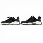 Chanel CC Logo Quilted Sole Suede Leather Sneakers Black White — view 2
