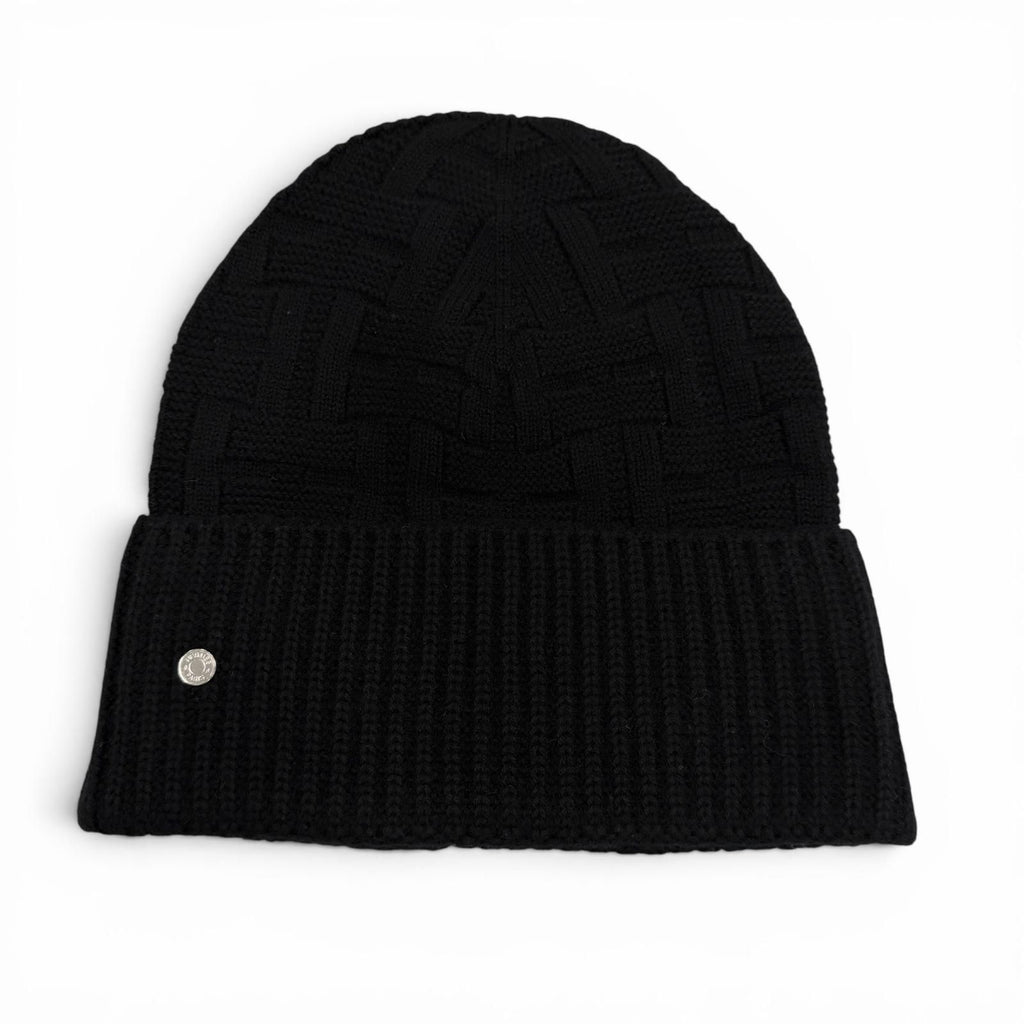 Hermes Wool Frecanse Series Hat Knit Cap Black