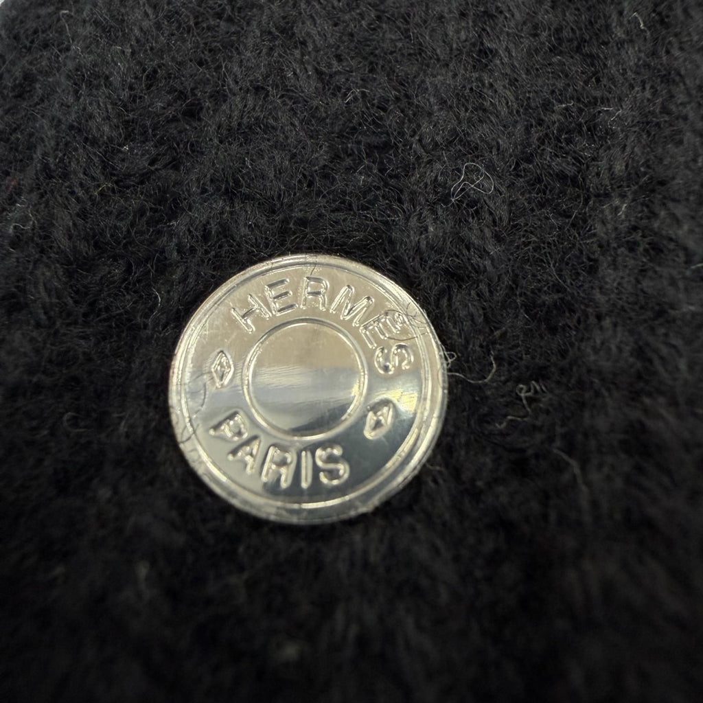 Hermes Wool Frecanse Series Hat Knit Cap Black — view 7
