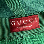 Gucci Cotton 100% Logo Embroidery Herringbone Pattern Bucket Hat Green — view 9