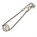 Chanel Rhinestone CC Logo Bracelet Gold — view 6