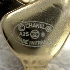 Chanel Rhinestone CC Logo Bracelet Gold — view 9