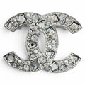 Chanel CC Logo Star Heart Faux Pearl Rhinestone Brooch Silver