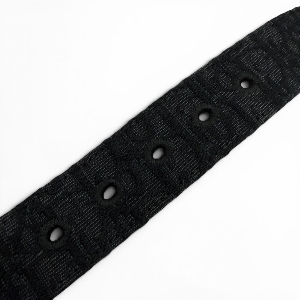 Dior Homme Canvas Leather Oblique Pin Buckle Belt Black Silver — view 6