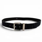 Dior Homme Canvas Leather Oblique Pin Buckle Belt Black Silver — view 2