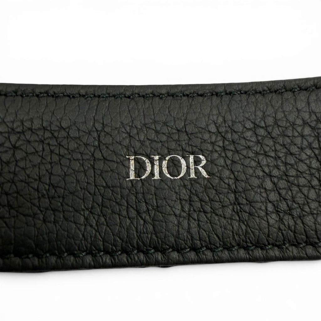 Dior Homme Canvas Leather Oblique Pin Buckle Belt Black Silver — view 8
