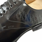 Dior Homme Timeless Leather Oblique Derby Shoes Dress Black — view 7