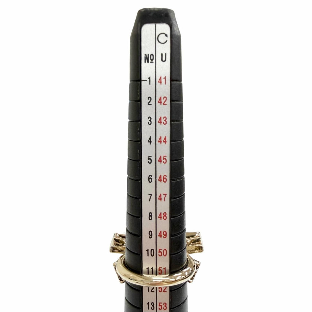 Chanel CC Logo Ribbon Rhinestone Ring Gold Adult Recommended — view 8