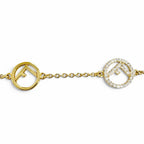 Fendi Is Bracelet Logo Plate Rhinestone Gold — view 4