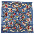 Hermes Carre 70 Carres Volants Flying Silk 100% Blue Myosotis White Scarf