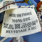 Hermes Carre 70 Carres Volants Flying Silk 100% Blue Myosotis White Scarf — view 8