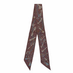 Hermes Twill les Cles a Pois les Clair Pore Silk 100% Brown Gray Scarf