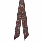Hermes Twill les Cles a Pois les Clair Pore Silk 100% Brown Gray Scarf — view 3