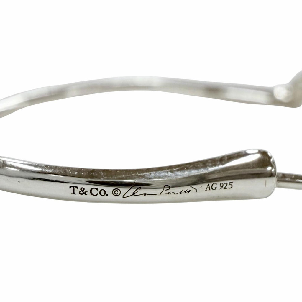 Tiffany & Co Elsa Peretti Open Heart Hoop Earrings Silver — view 7
