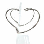 Tiffany & Co Elsa Peretti Open Heart Hoop Earrings Silver — view 3