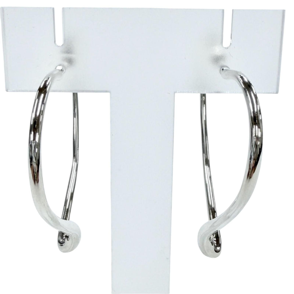 Tiffany & Co Elsa Peretti Open Heart Hoop Earrings Silver — view 2