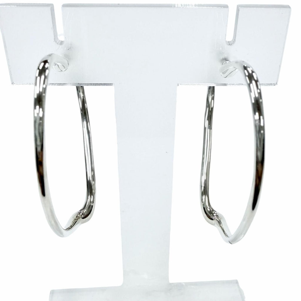 Tiffany & Co Elsa Peretti Open Heart Hoop Earrings Silver — view 4