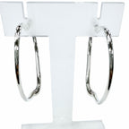 Tiffany & Co Elsa Peretti Open Heart Hoop Earrings Silver — view 4