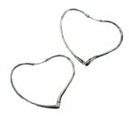 Tiffany & Co Elsa Peretti Open Heart Hoop Earrings Silver — view 6