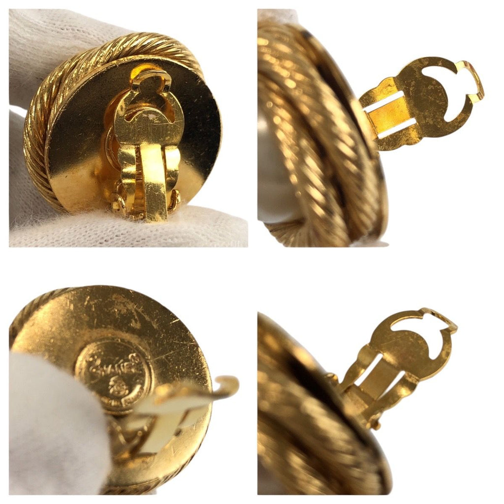 Chanel Vintage Gold Plated Faux Pearl Earrings — view 5
